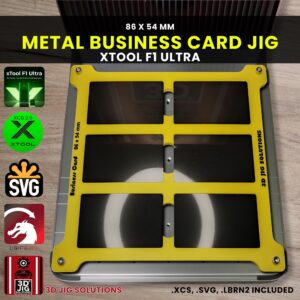 xTool F1 Ultra Laser Jig for Metal Business Cards - Anodized Aluminum Card Template
