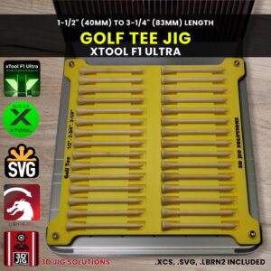 xTool F1 Ultra Laser Jig for Golf Tees - Universal Length with Golf Ball Holder Template