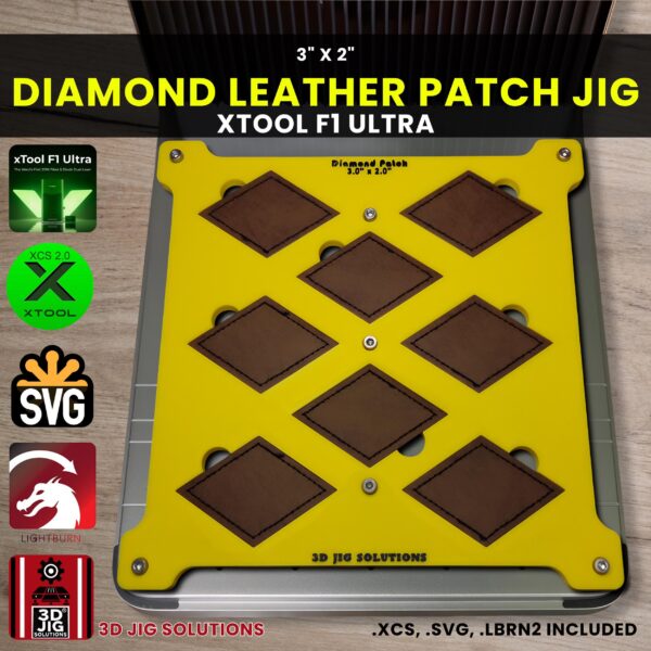 xTool F1 Ultra Laser Jig for Diamond Leather Hat Patches - Laserable Leatherette Template