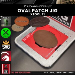 xTool F1 oval leather hat patch laser jig