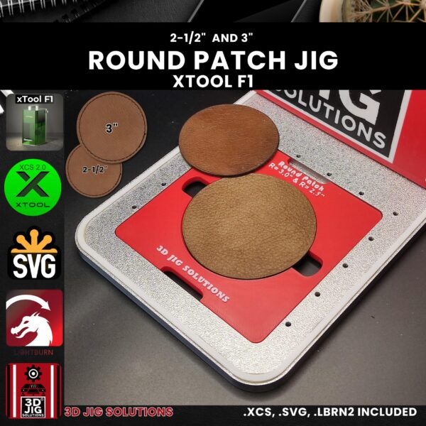 xTool F1 round leather hat patch laser jig