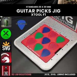 xTool F1 guitar pick laser jig