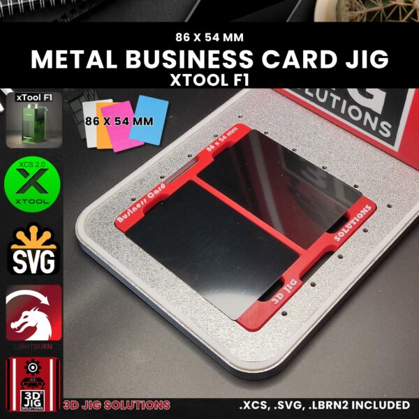 xTool F1 metal business card laser jig