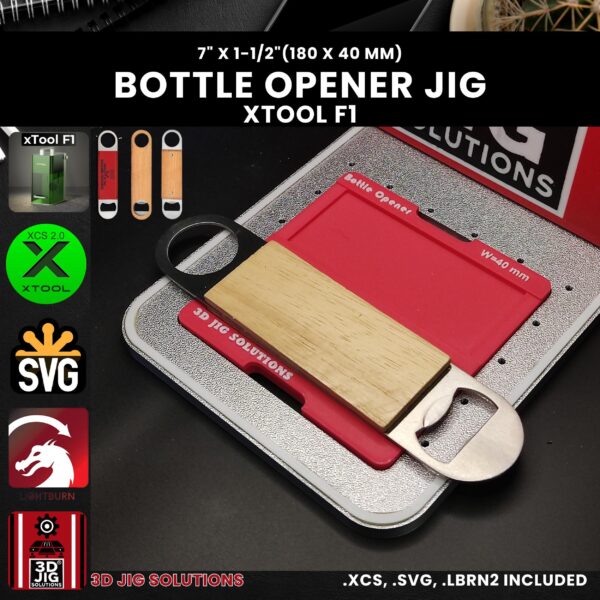 Laser jig for xTool F1 long bottle openers