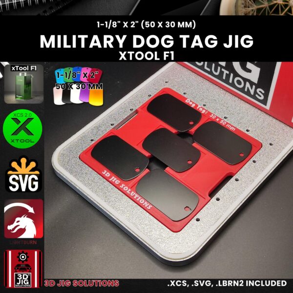 Laser jig for xTool F1 dog tags