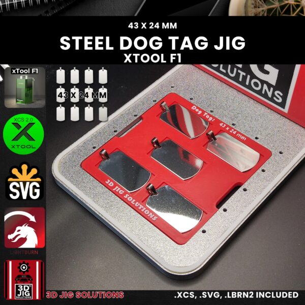 Stainless steel military tag jig xTool F1
