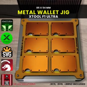 xTool F1 Ultra Laser Jig for Metal Wallets - Ridge & RFID Wallet Template