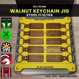 xTool F1 Ultra Laser Jig for Walnut Keychains - Rectangle Wood Keychain Template