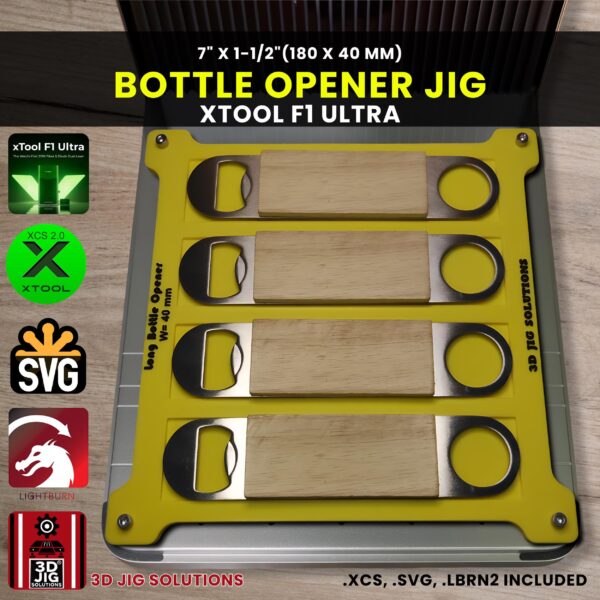 xTool F1 Ultra Laser Jig for Bottle Openers - Leather or Wood Template