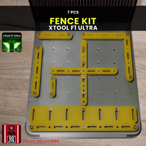 xTool F1 Ultra 7-Piece Laser Engraving Fence Set - Fixed, Adjustable & 90° Corner Fixtures
