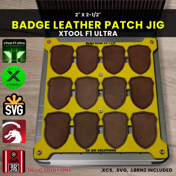 xTool F1 Ultra Laser Jig for Badge Leather Hat Patches - Laserable Leatherette Template
