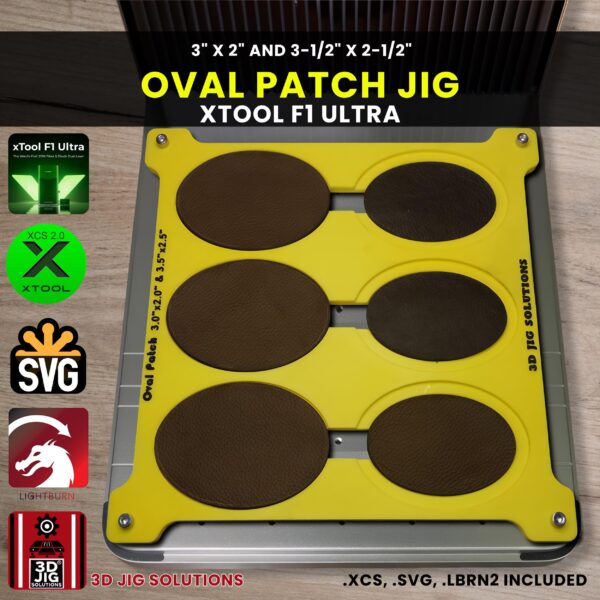 xTool F1 Ultra Oval Hat Patch Jig | Leatherette Template - Image 2