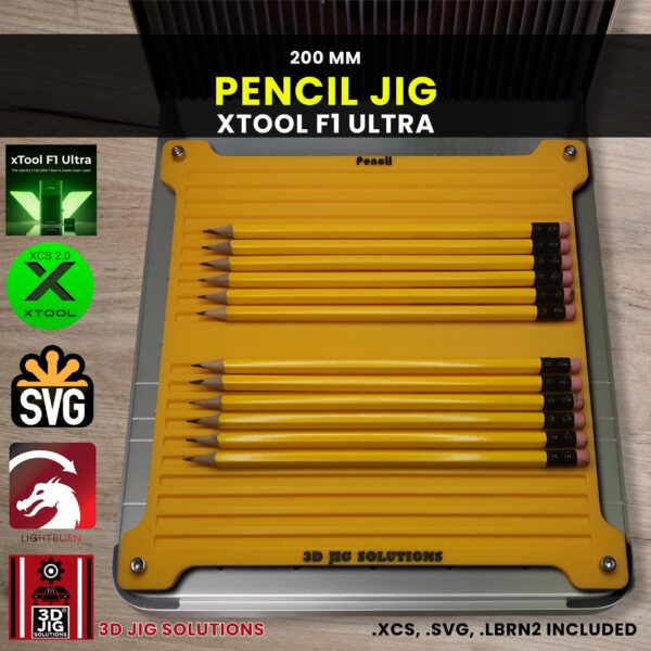 xTool F1 Ultra Laser Jig for Pencils - Hexagon Laserable School Pencil Template