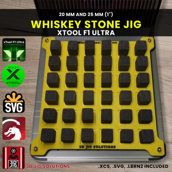 xTool F1 Ultra Laser Jig for Whiskey Stones - Drinks & Shots Ice Cube Template