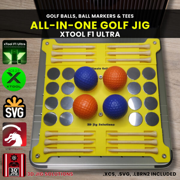 xTool F1 Ultra All in One Golf Jig | Laser Engraving Alignment Fixture for Golf Balls, Tees, and Ball Markers, xTool F2 Ultra Compatible - Image 6