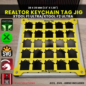 xTool F1 Ultra Jig | Realtor Keychains Laser Engraving Jig, House-shaped Key Tag Alignment Fixture, xTool F2 Ultra Compatible, XCS Files