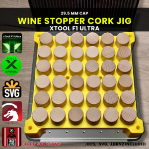 xTool F1 Ultra Jig | Wine Cork Laser Engraving Jig | Wood & Plastic Cap Bottle Stopper Alignment Fixture | xTool F2 Ultra Compatible | XCS