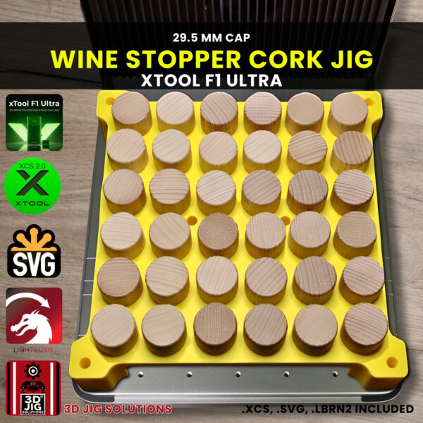 xTool F1 Ultra Jig | Wine Cork Laser Engraving Jig | Wood & Plastic Cap Bottle Stopper Alignment Fixture | xTool F2 Ultra Compatible | XCS