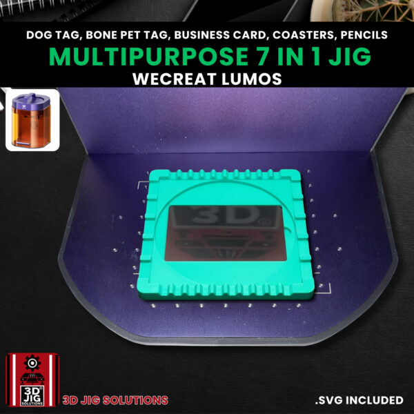 WeCreat Lumos 7-in-1 Laser Engraving Jig | Dog Tags, Coasters, & Pencils - Image 10