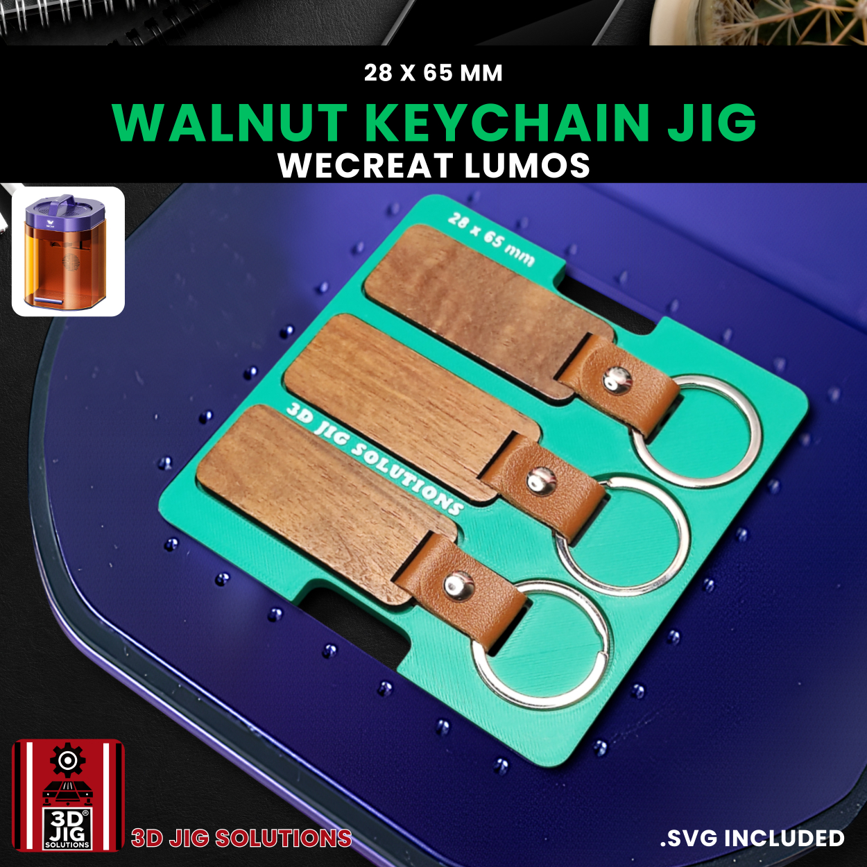 WeCreat Lumos Rectangle Wood Keychain Engraving Jig - Image 2