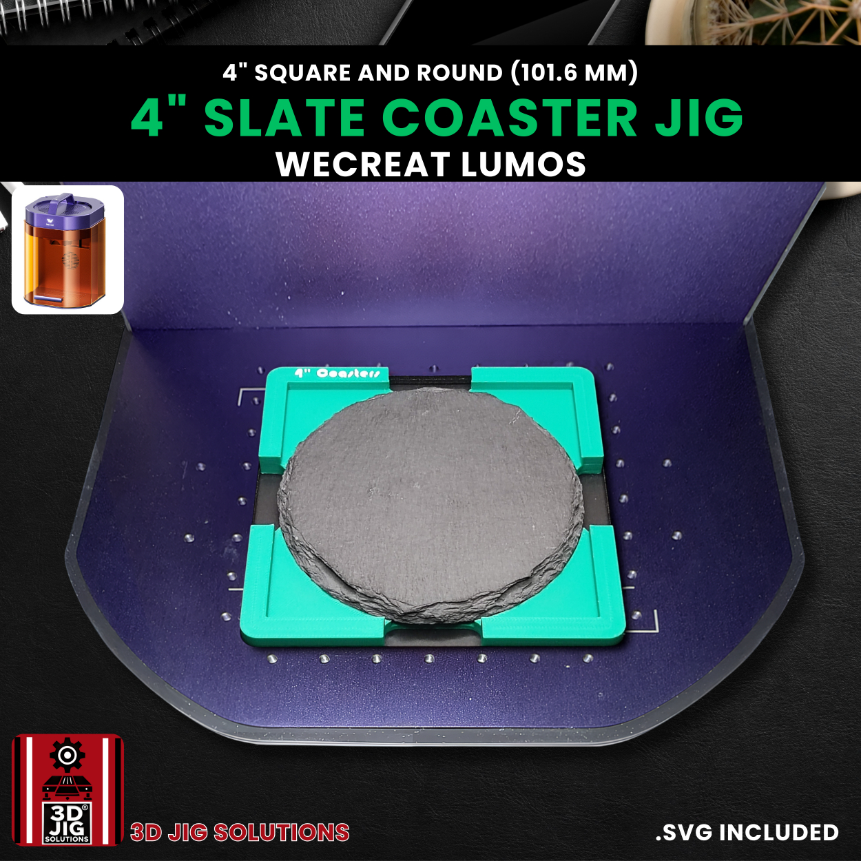 WeCreat Lumos Slate Coaster Engraving Jig - Image 5