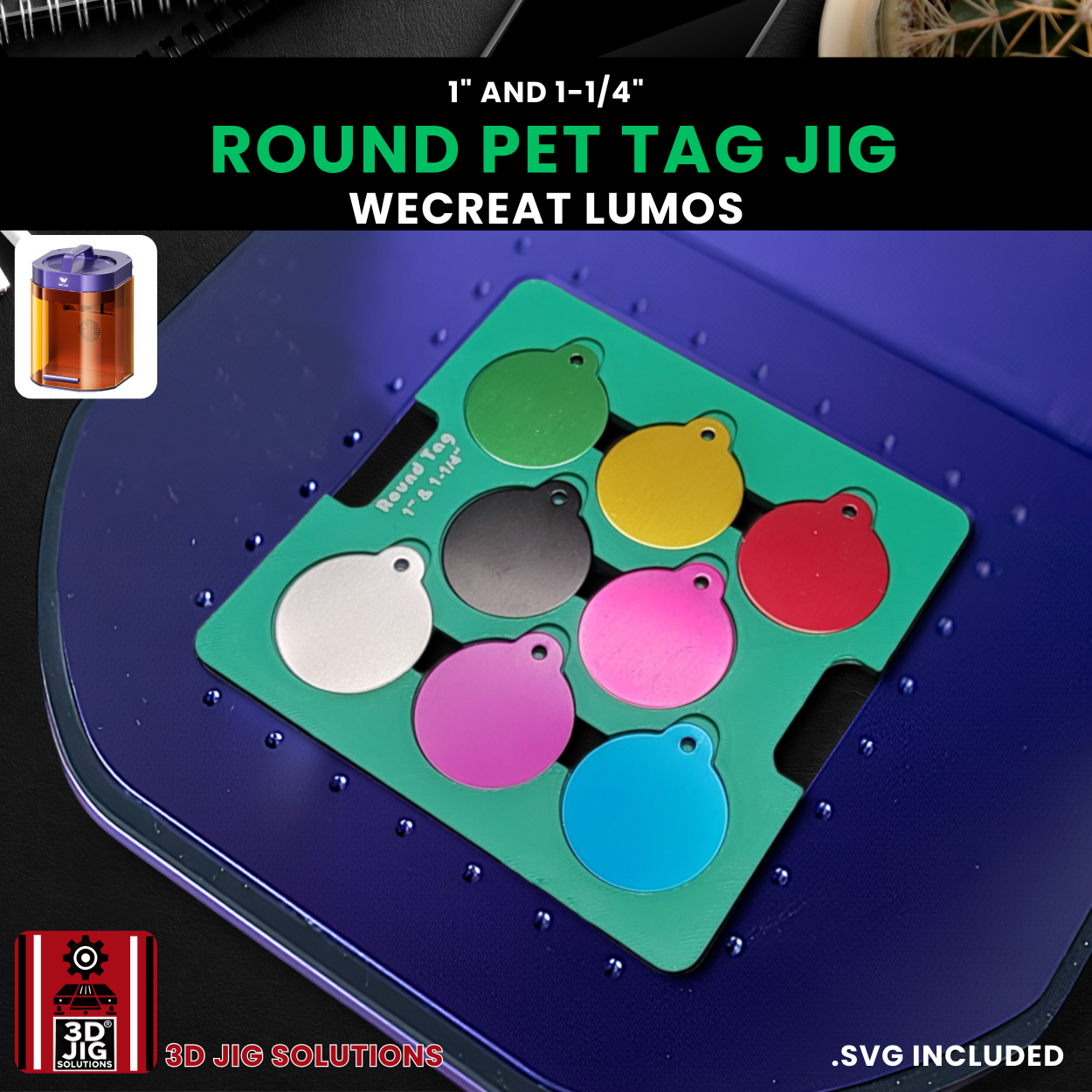 WeCreat Lumos Round Pet Tag Engraving Jig - Image 2