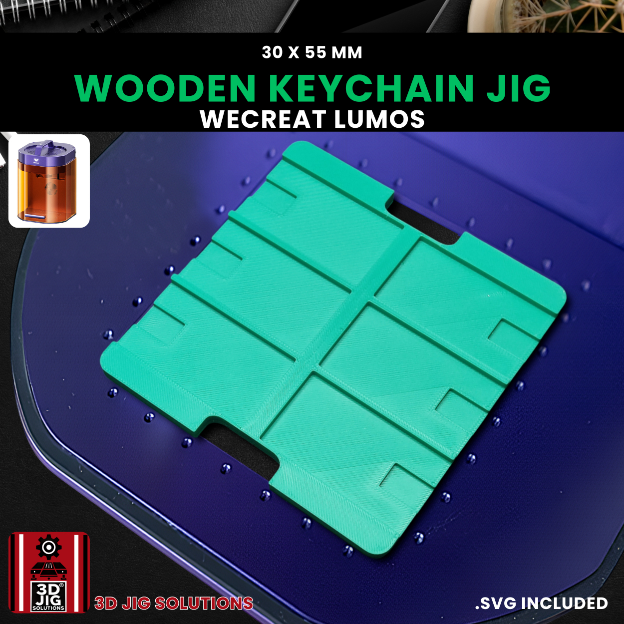 WeCreat Lumos Rectangle Wood Keychain Engraving Jig - Image 2