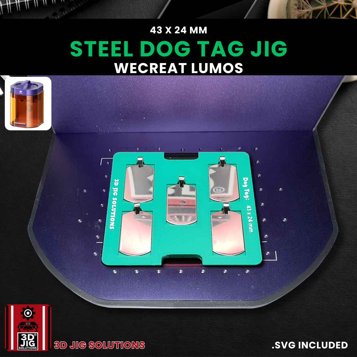 WeCreat Lumos Military Tag Engraving Jig - Image 2
