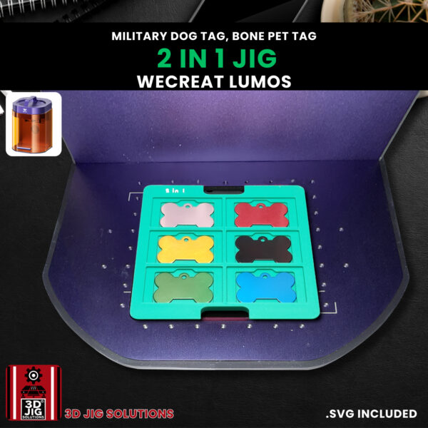 WeCreat Lumos 2-in-1 Dog Tag & Pet ID Tag Laser Engraving Jig - Image 3