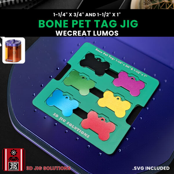 WeCreat Lumos Bone Pet Tag Jig | Engraving Fixture for 1.25" & 1.5" Tags - Image 2