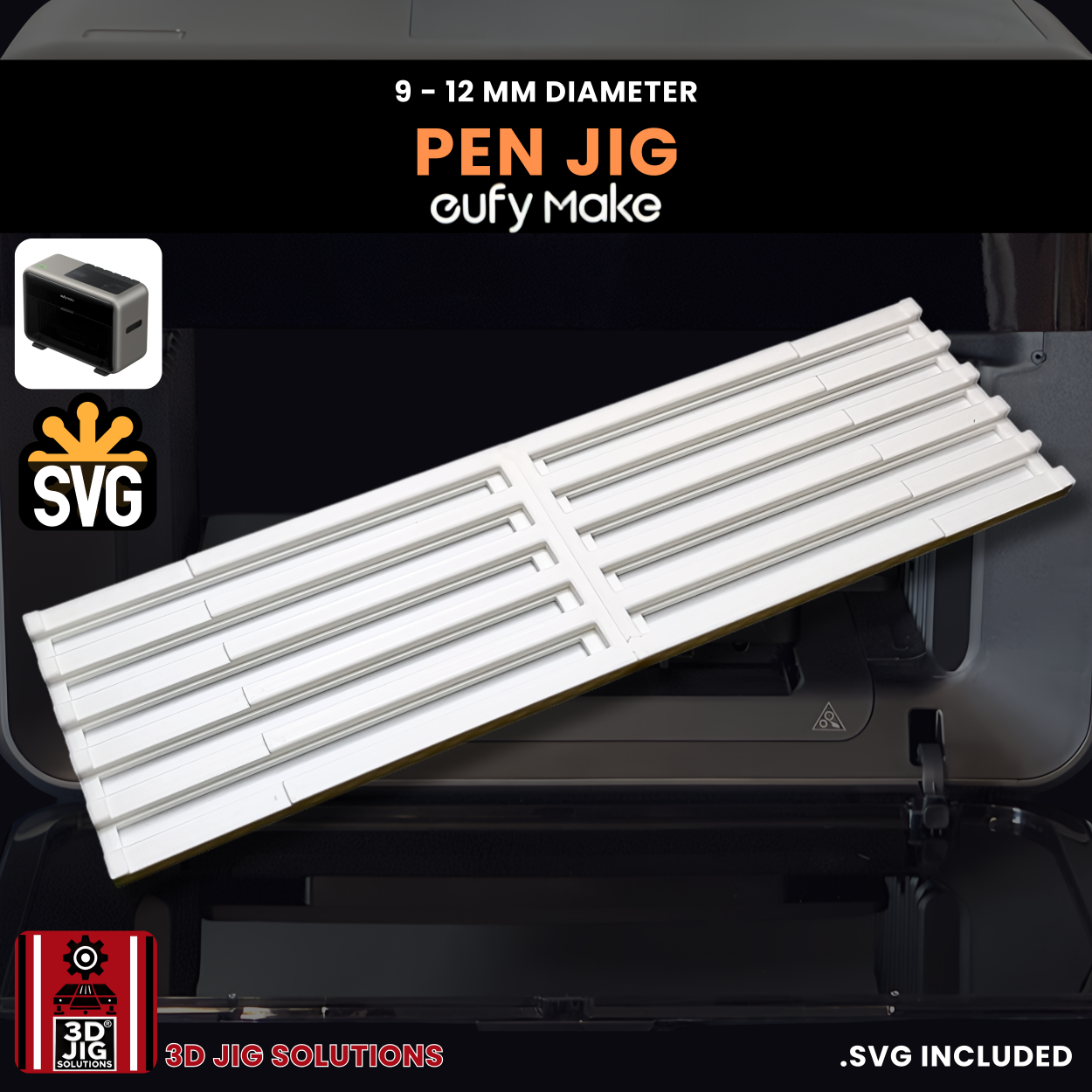 EufyMake E1 Pen UV Printer Alignment Fixture | 9-12mm Pen Jig - Image 2