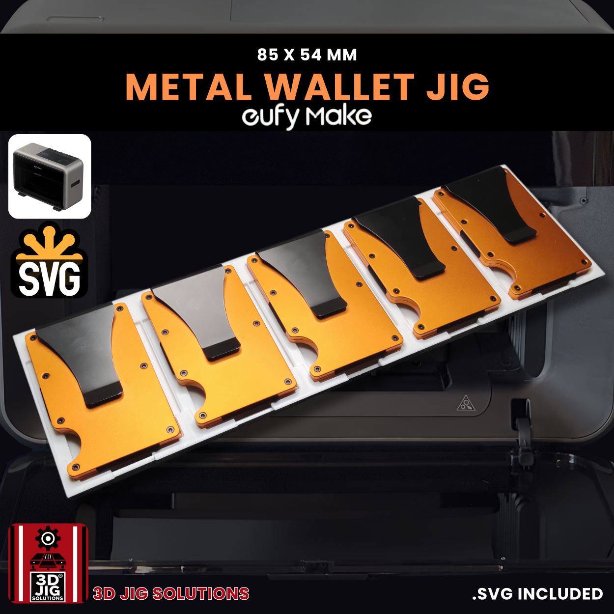 EufyMake E1 Metal Wallet UV Printer Jig | Ridge & RFID Wallet Fixture - Image 2
