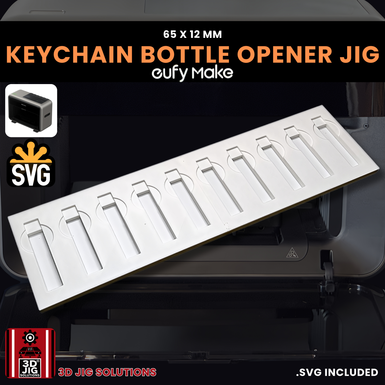EufyMake E1 Keychain Bottle Opener Jig | UV Printer Fixture - Image 2