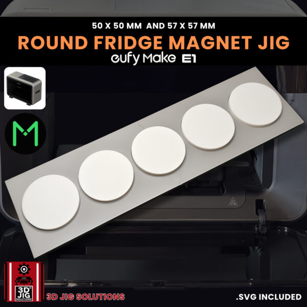 EufyMake E1 Round Fridge Magnet UV Printer Jig | 50mm & 57mm - Image 2