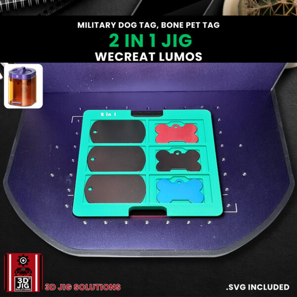 WeCreat Lumos 2-in-1 Dog Tag & Pet ID Tag Laser Engraving Jig - Image 2