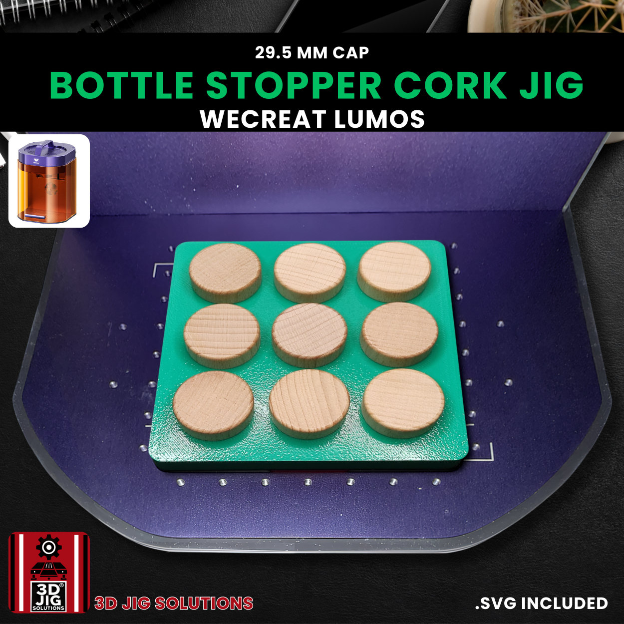 WeCreat Lumos Wine Cork & Bottle Stopper Engraving Jig - Image 3