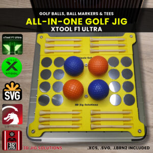 xTool F1 Ultra All in One Golf Jig | Laser Engraving Alignment Fixture for Golf Balls, Tees, and Ball Markers, xTool F2 Ultra Compatible
