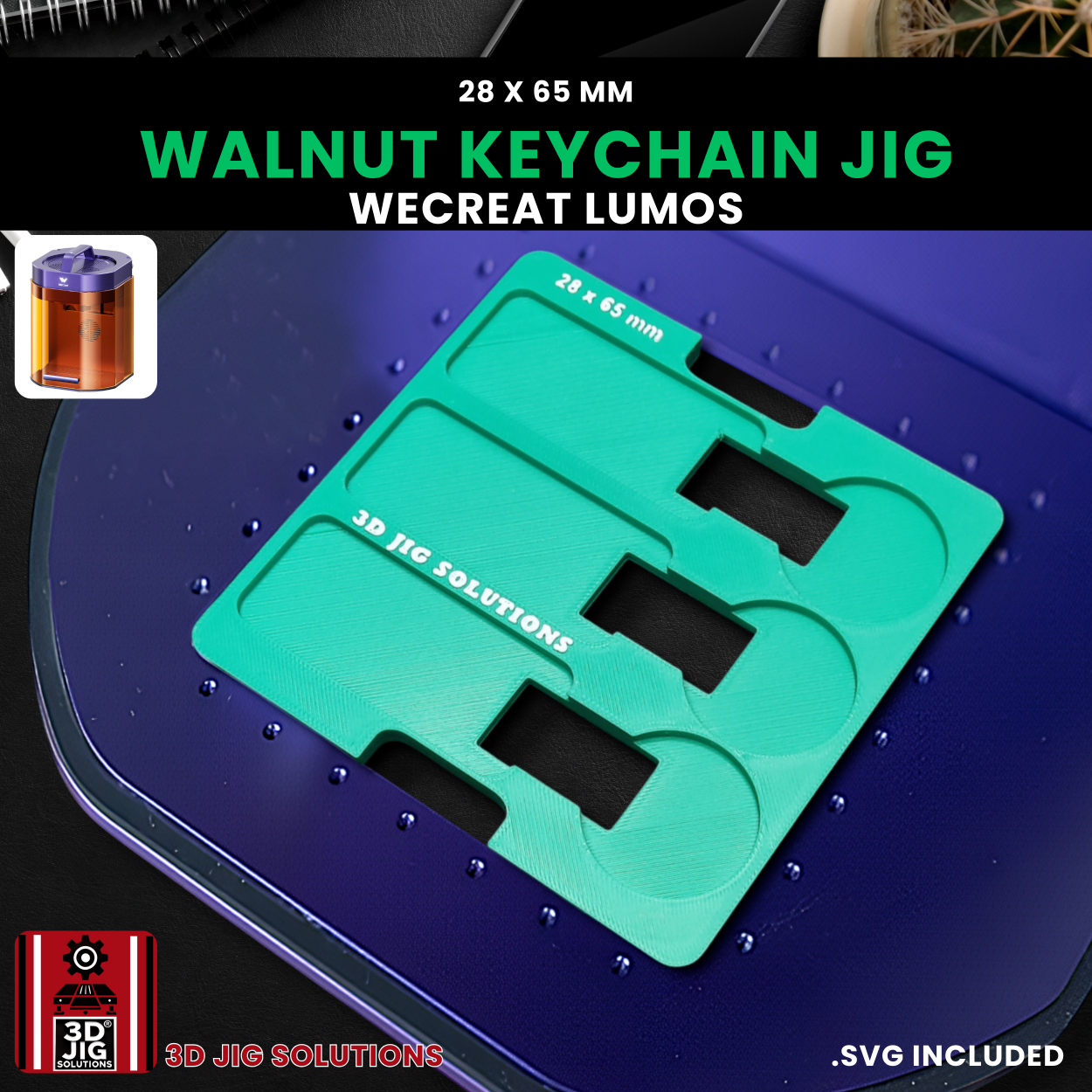 WeCreat Lumos Rectangle Wood Keychain Engraving Jig - Image 3