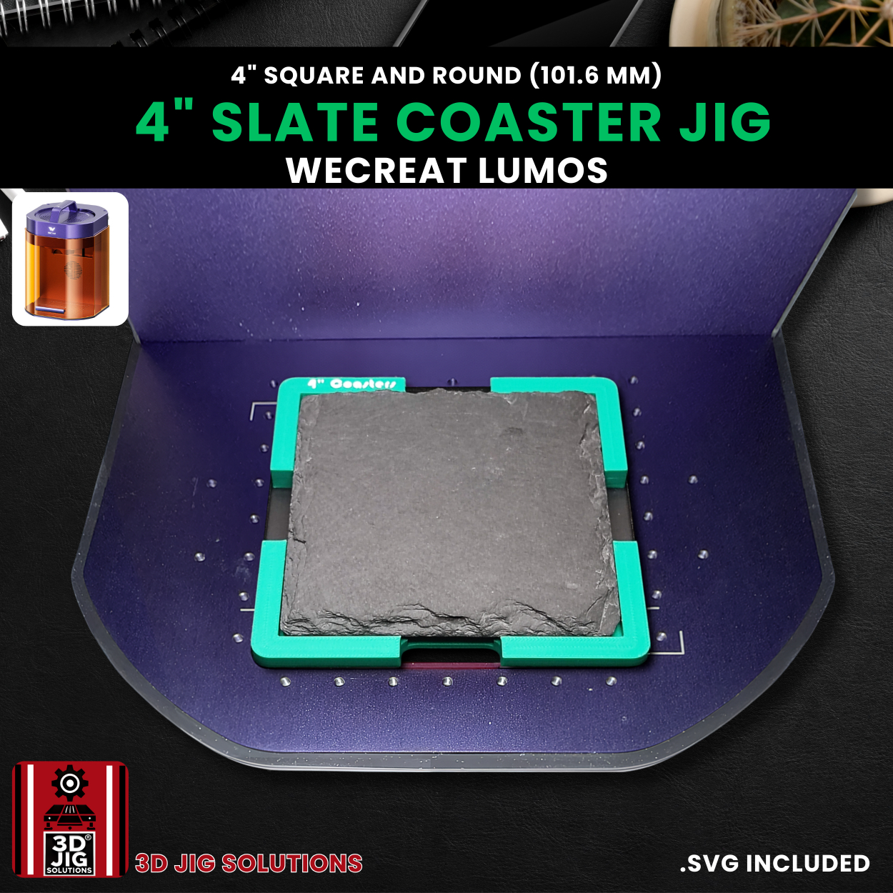 WeCreat Lumos Slate Coaster Engraving Jig - Image 6