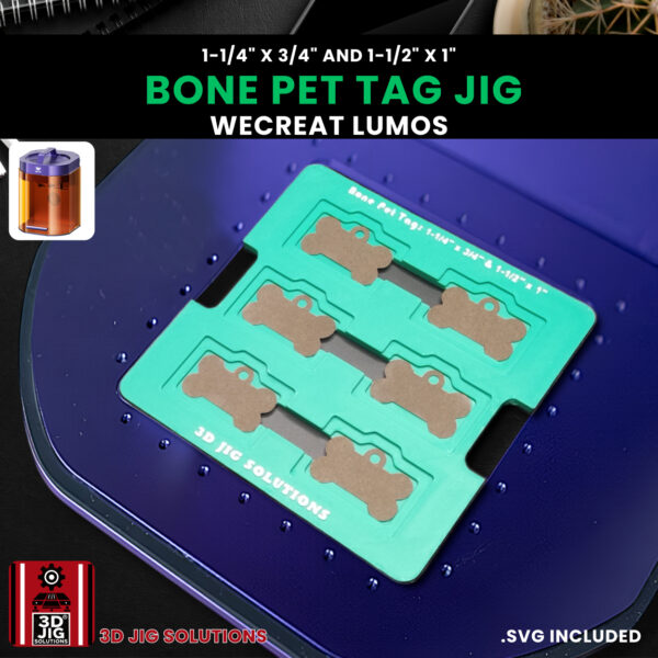 WeCreat Lumos Bone Pet Tag Jig | Engraving Fixture for 1.25" & 1.5" Tags - Image 3