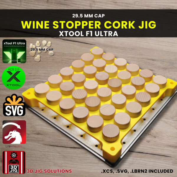 xTool F1 Ultra Jig | Wine Cork Laser Engraving Jig | Wood & Plastic Cap Bottle Stopper Alignment Fixture | xTool F2 Ultra Compatible | XCS - Image 3