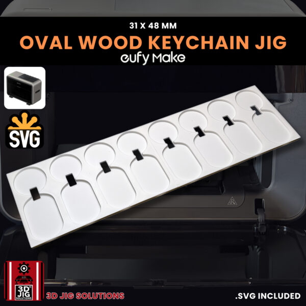 EufyMake E1 Oval Wood Keychain Jig | UV Printer Fixture - Image 2