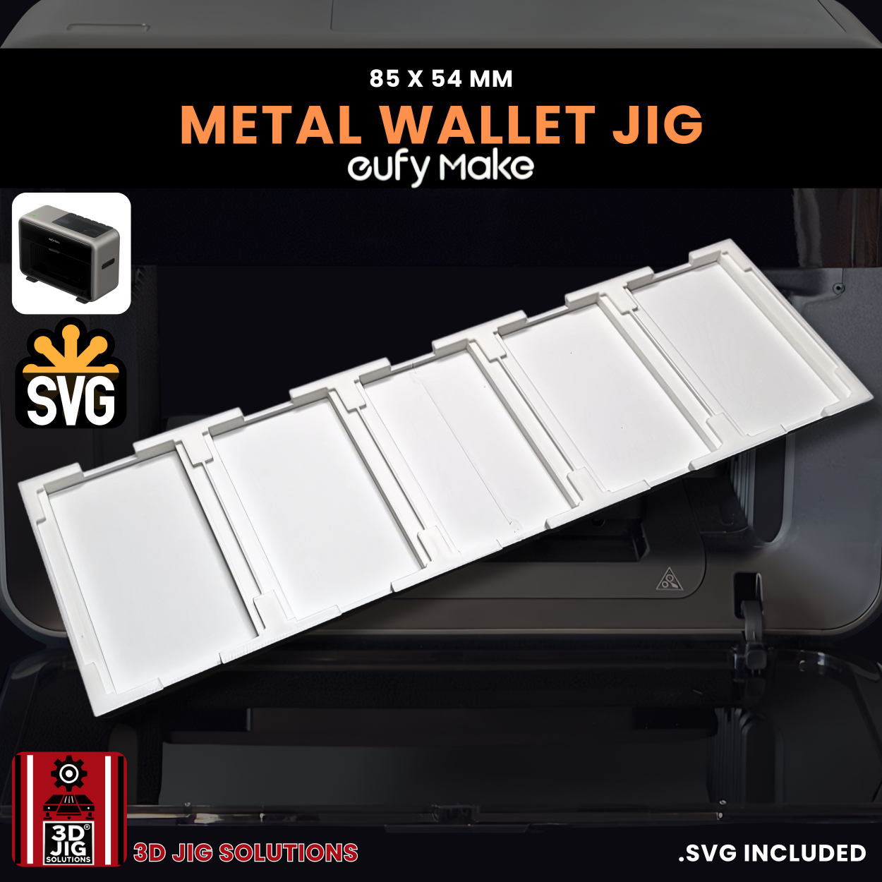 EufyMake E1 Metal Wallet UV Printer Jig | Ridge & RFID Wallet Fixture - Image 3