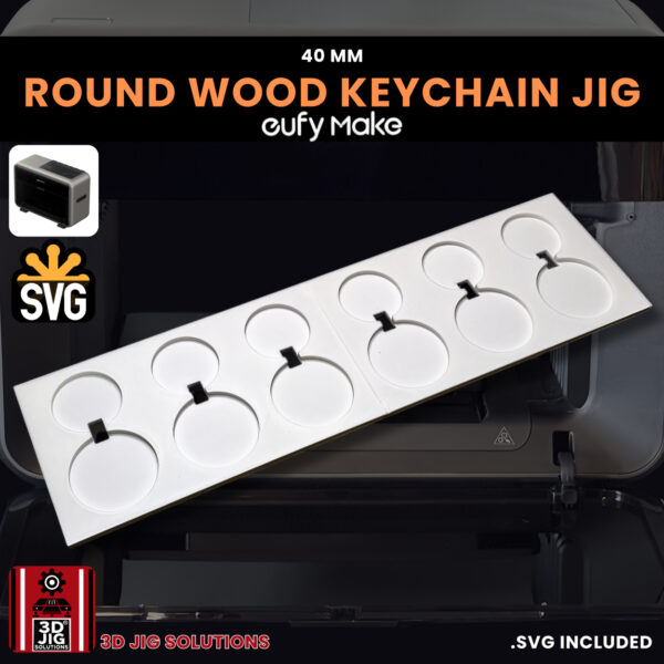 EufyMake E1 Round Wood Keychain Jig | UV Printer Alignment Fixture - Image 2