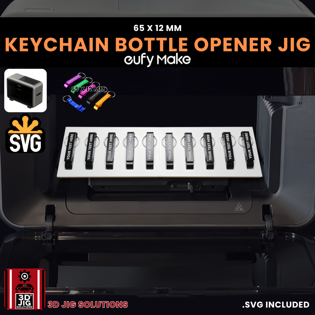 EufyMake E1 Keychain Bottle Opener Jig | UV Printer Fixture - Image 3