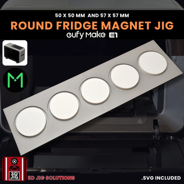 EufyMake E1 Round Fridge Magnet UV Printer Jig | 50mm & 57mm - Image 3