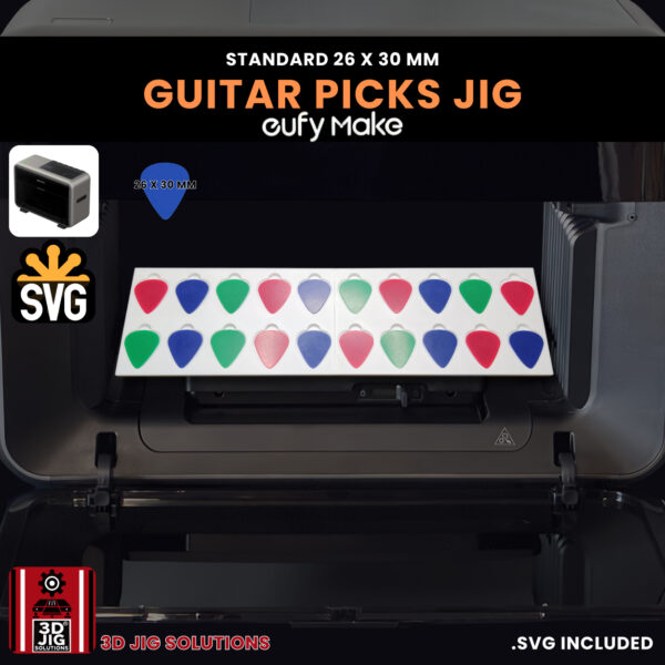 EufyMake E1 Guitar Pick Jig | UV Printer Fixture for Standard & Classic Picks - Image 3