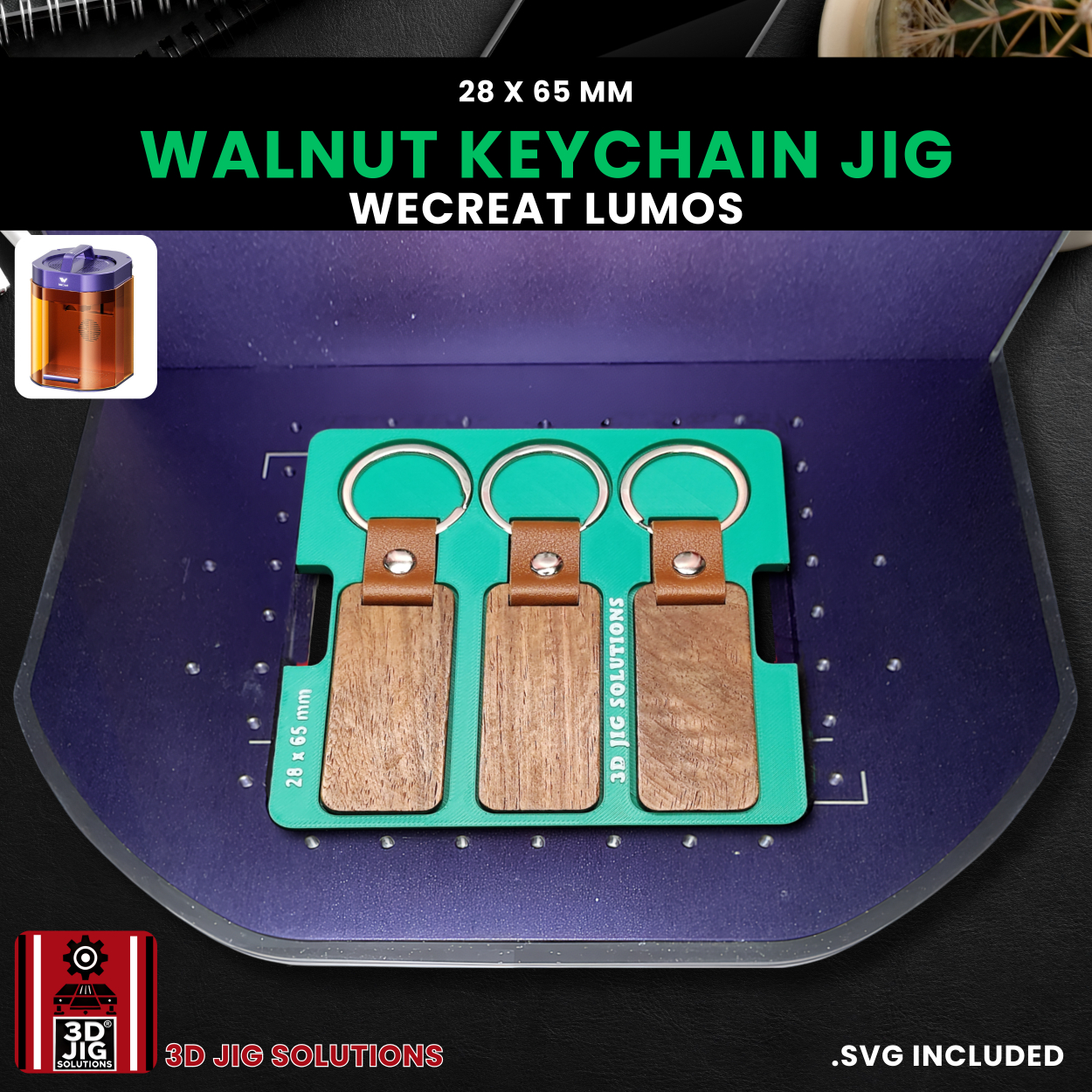 WeCreat Lumos Rectangle Wood Keychain Engraving Jig - Image 4