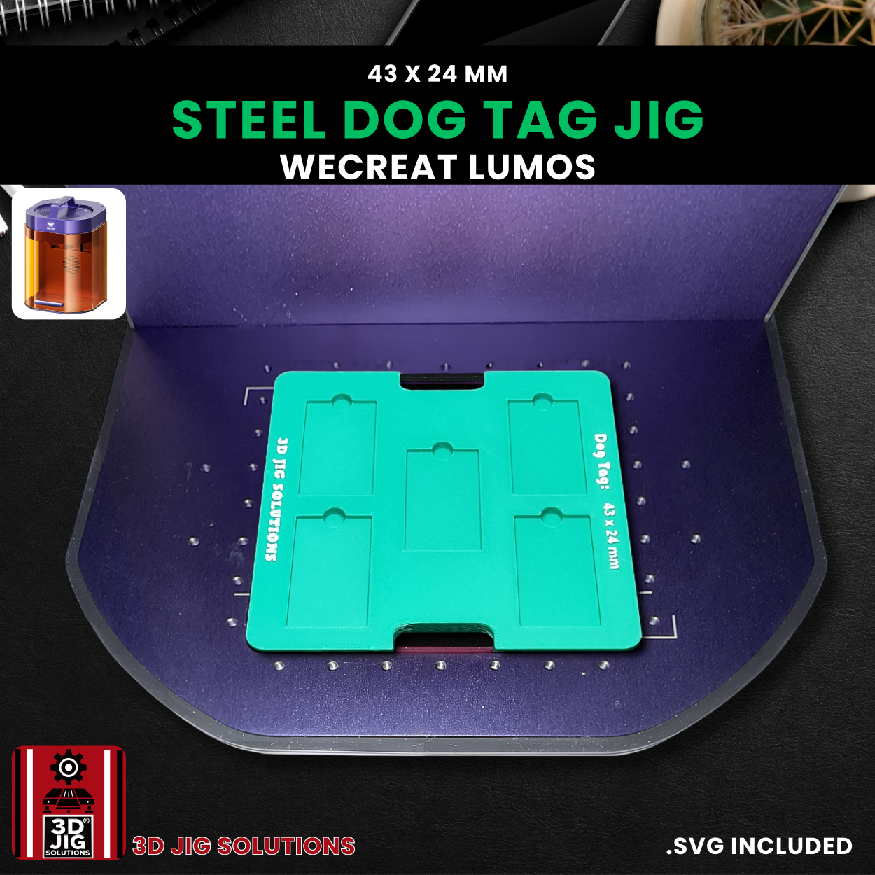 WeCreat Lumos Military Tag Engraving Jig - Image 4