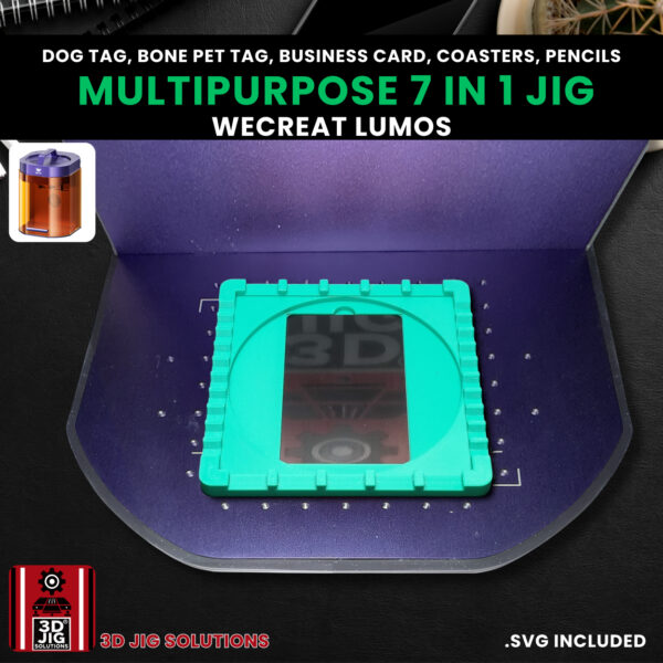 WeCreat Lumos 7-in-1 Laser Engraving Jig | Dog Tags, Coasters, & Pencils - Image 4